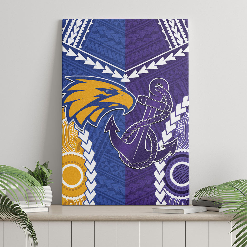 Football Eagles and Dockers Canvas Wall Art 2026 Together Aboriginal Polynesian Pattern