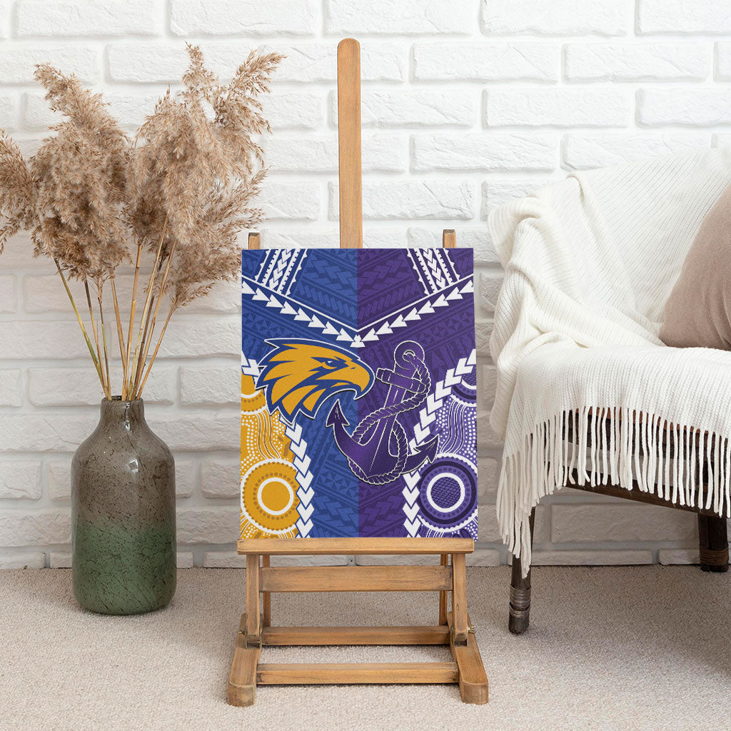 Football Eagles and Dockers Canvas Wall Art 2026 Together Aboriginal Polynesian Pattern