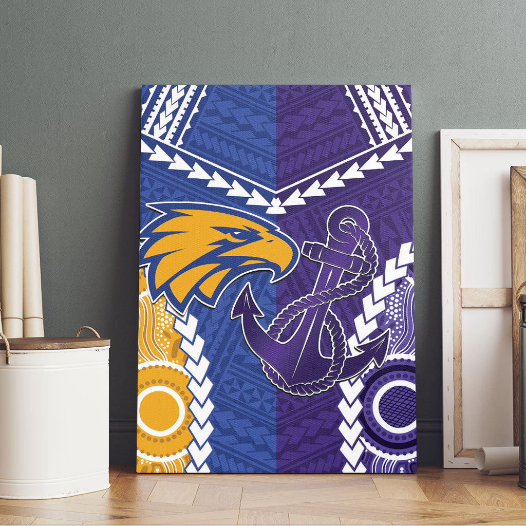 Football Eagles and Dockers Canvas Wall Art 2026 Together Aboriginal Polynesian Pattern