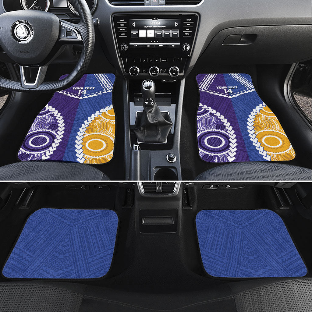 Custom Football Eagles and Dockers Car Mats 2026 Together Aboriginal Polynesian Pattern