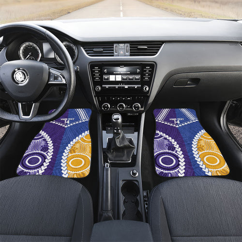 Custom Football Eagles and Dockers Car Mats 2026 Together Aboriginal Polynesian Pattern