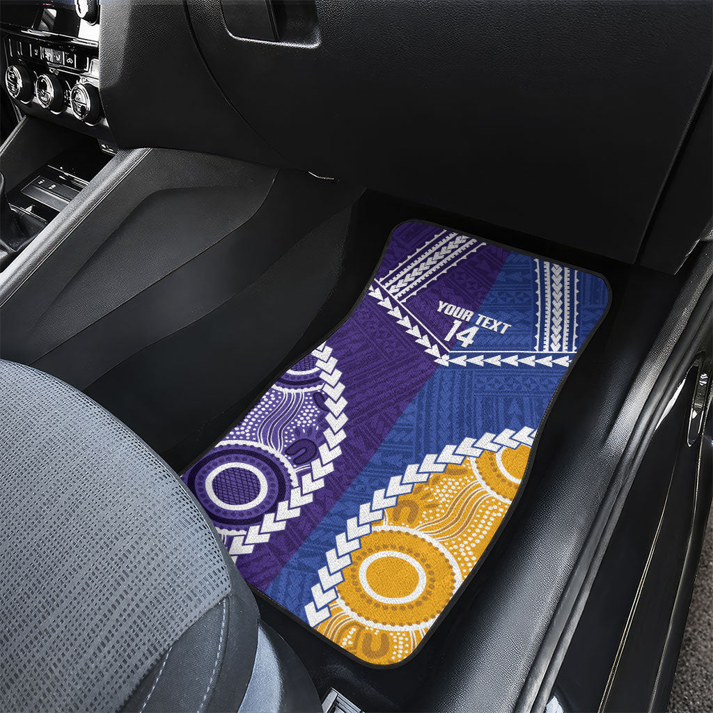 Custom Football Eagles and Dockers Car Mats 2026 Together Aboriginal Polynesian Pattern