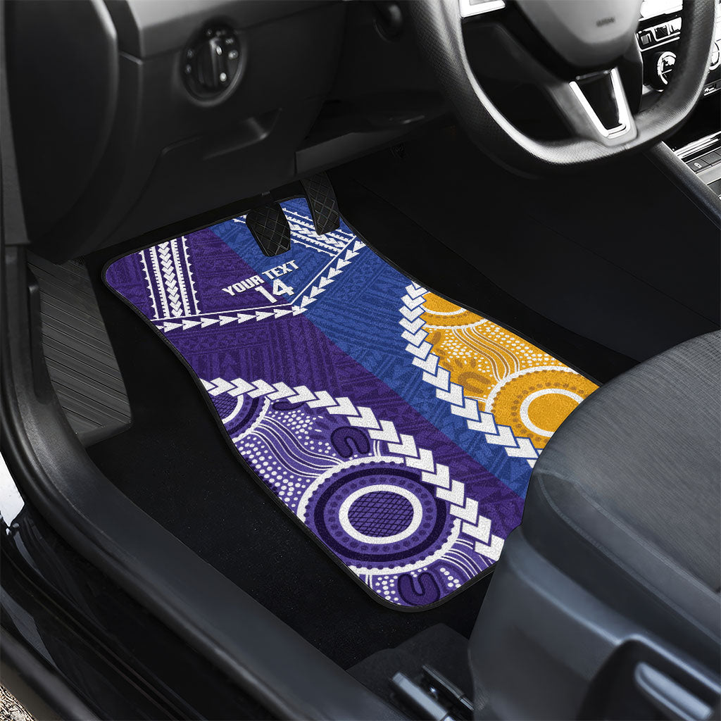 Custom Football Eagles and Dockers Car Mats 2026 Together Aboriginal Polynesian Pattern