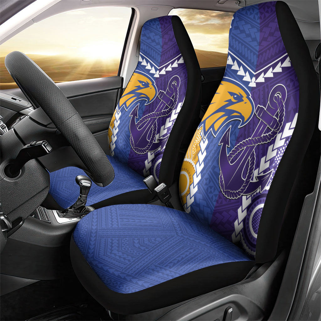 Football Eagles and Dockers Car Seat Cover 2026 Together Aboriginal Polynesian Pattern