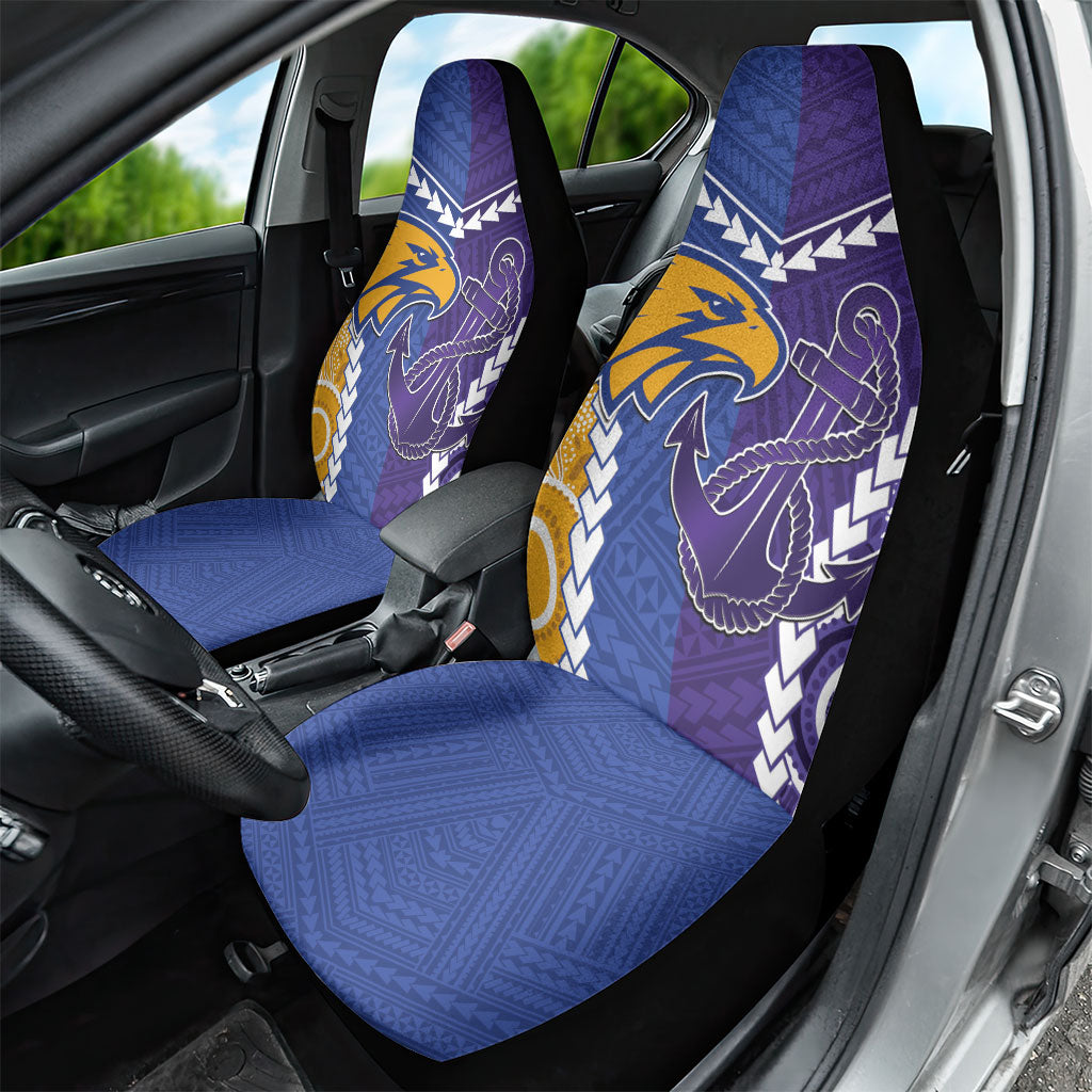 Football Eagles and Dockers Car Seat Cover 2026 Together Aboriginal Polynesian Pattern