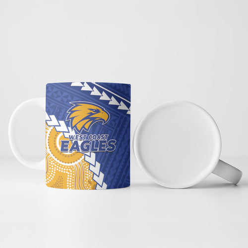 Custom Football Eagles and Dockers Ceramic Mug 2026 Together Aboriginal Polynesian Pattern