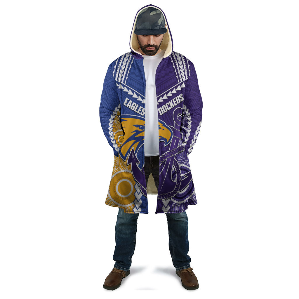 Custom Football Eagles and Dockers Cloak 2026 Together Aboriginal Polynesian Pattern