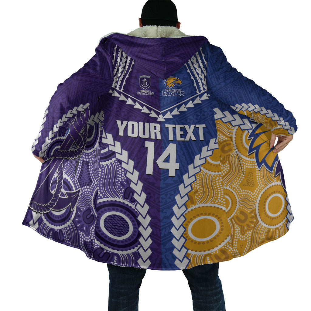Custom Football Eagles and Dockers Cloak 2026 Together Aboriginal Polynesian Pattern