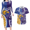 Custom Football Eagles and Dockers Couples Matching Long Sleeve Bodycon Dress and Hawaiian Shirt 2026 Together Aboriginal Polynesian Pattern