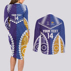 Custom Football Eagles and Dockers Couples Matching Long Sleeve Bodycon Dress and Long Sleeve Button Shirt 2026 Together Aboriginal Polynesian Pattern