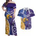 Custom Football Eagles and Dockers Couples Matching Off Shoulder Maxi Dress and Hawaiian Shirt 2026 Together Aboriginal Polynesian Pattern