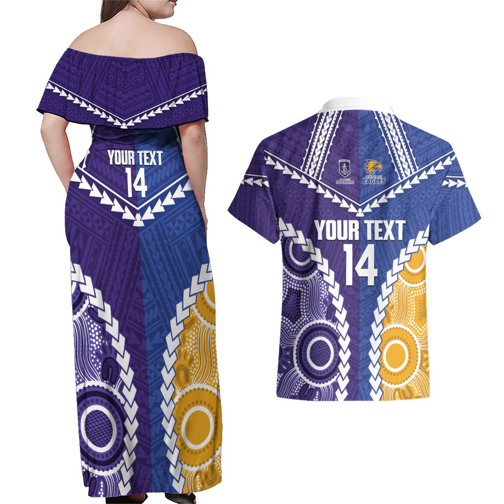 Custom Football Eagles and Dockers Couples Matching Off Shoulder Maxi Dress and Hawaiian Shirt 2026 Together Aboriginal Polynesian Pattern