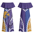 Custom Football Eagles and Dockers Couples Matching Off Shoulder Maxi Dress and Long Sleeve Button Shirt 2026 Together Aboriginal Polynesian Pattern LT14