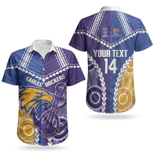 Custom Football Eagles and Dockers Couples Matching Off Shoulder Short Dress and Hawaiian Shirt 2026 Together Aboriginal Polynesian Pattern LT14