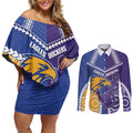 Custom Football Eagles and Dockers Couples Matching Off Shoulder Short Dress and Long Sleeve Button Shirt 2026 Together Aboriginal Polynesian Pattern