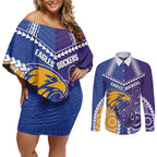 Custom Football Eagles and Dockers Couples Matching Off Shoulder Short Dress and Long Sleeve Button Shirt 2026 Together Aboriginal Polynesian Pattern