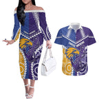Custom Football Eagles and Dockers Couples Matching Off The Shoulder Long Sleeve Dress and Hawaiian Shirt 2026 Together Aboriginal Polynesian Pattern