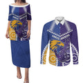 Custom Football Eagles and Dockers Couples Matching Puletasi and Long Sleeve Button Shirt 2026 Together Aboriginal Polynesian Pattern