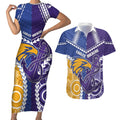 Custom Football Eagles and Dockers Couples Matching Short Sleeve Bodycon Dress and Hawaiian Shirt 2026 Together Aboriginal Polynesian Pattern