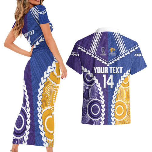 Custom Football Eagles and Dockers Couples Matching Short Sleeve Bodycon Dress and Hawaiian Shirt 2026 Together Aboriginal Polynesian Pattern