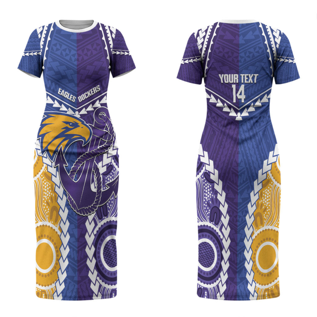 Custom Football Eagles and Dockers Couples Matching Short Sleeve Bodycon Dress and Hawaiian Shirt 2026 Together Aboriginal Polynesian Pattern LT14