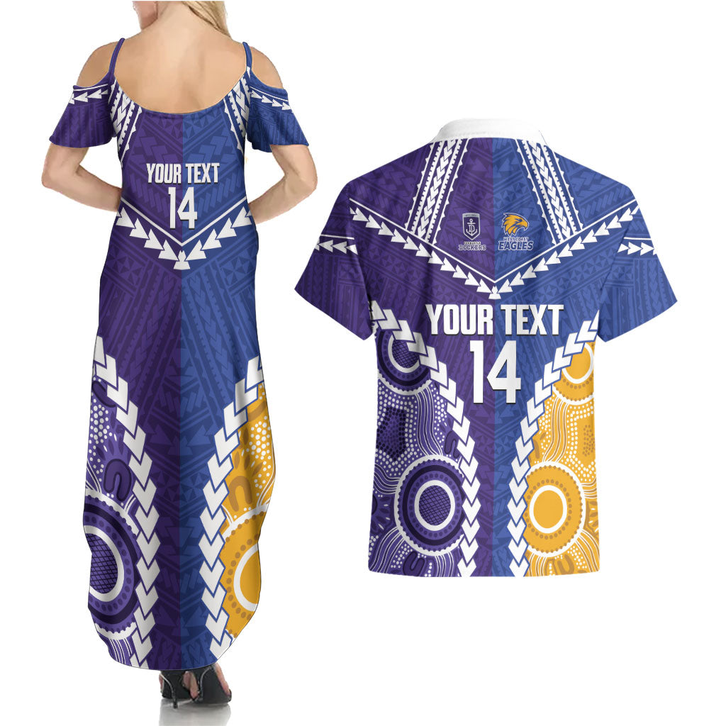 Custom Football Eagles and Dockers Couples Matching Summer Maxi Dress and Hawaiian Shirt 2026 Together Aboriginal Polynesian Pattern