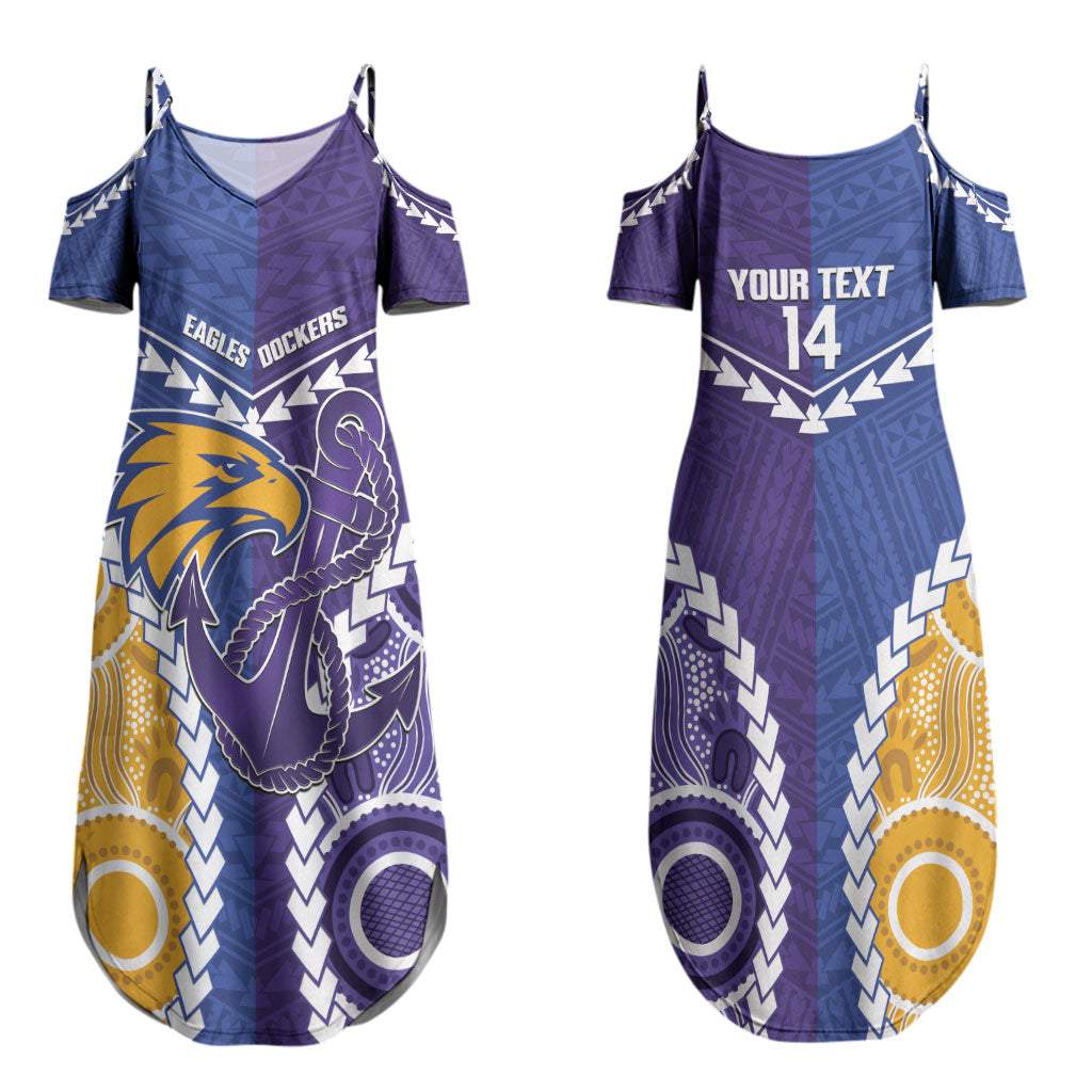 Custom Football Eagles and Dockers Couples Matching Summer Maxi Dress and Long Sleeve Button Shirt 2026 Together Aboriginal Polynesian Pattern LT14