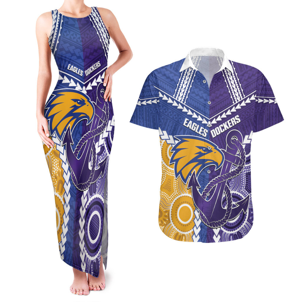 Custom Football Eagles and Dockers Couples Matching Tank Maxi Dress and Hawaiian Shirt 2026 Together Aboriginal Polynesian Pattern
