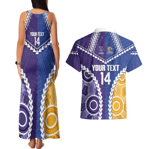 Custom Football Eagles and Dockers Couples Matching Tank Maxi Dress and Hawaiian Shirt 2026 Together Aboriginal Polynesian Pattern