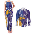 Custom Football Eagles and Dockers Couples Matching Tank Maxi Dress and Long Sleeve Button Shirt 2026 Together Aboriginal Polynesian Pattern