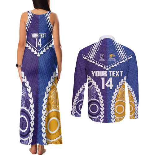 Custom Football Eagles and Dockers Couples Matching Tank Maxi Dress and Long Sleeve Button Shirt 2026 Together Aboriginal Polynesian Pattern
