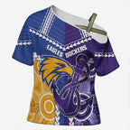 Custom Football Eagles and Dockers Cross Shoulder Shirt 2026 Together Aboriginal Polynesian Pattern