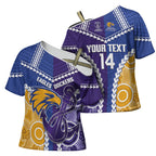 Custom Football Eagles and Dockers Cross Shoulder Shirt 2026 Together Aboriginal Polynesian Pattern