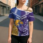 Custom Football Eagles and Dockers Cross Shoulder Shirt 2026 Together Aboriginal Polynesian Pattern