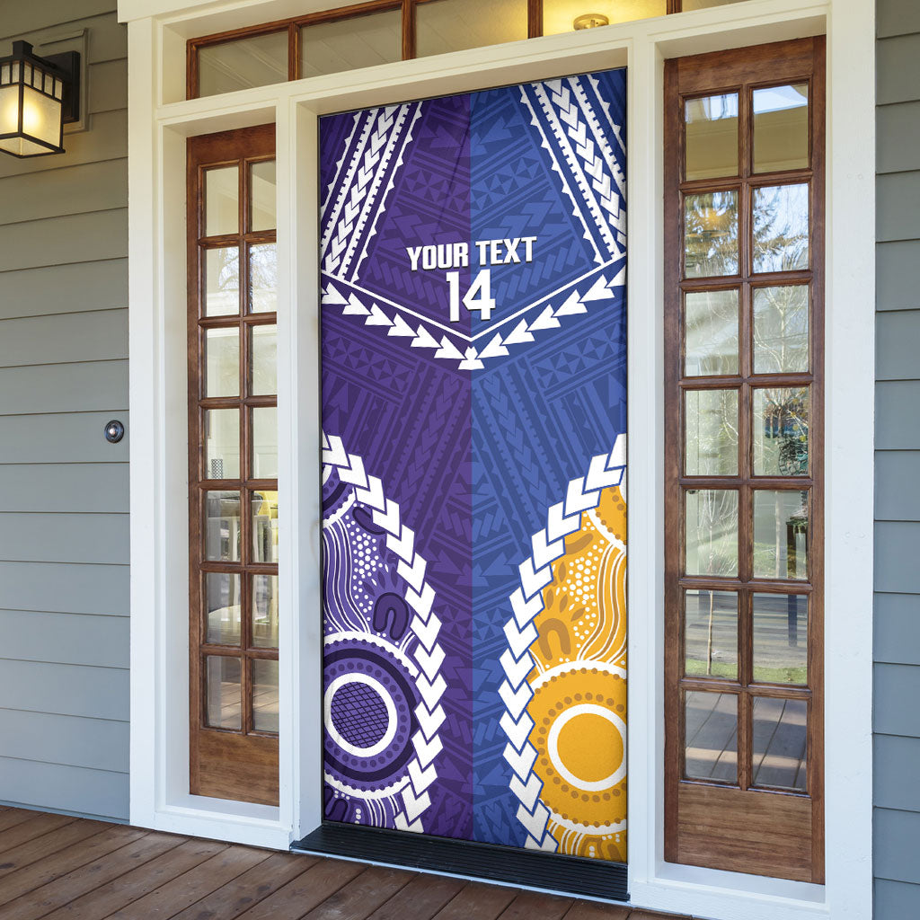 Custom Football Eagles and Dockers Door Cover 2026 Together Aboriginal Polynesian Pattern