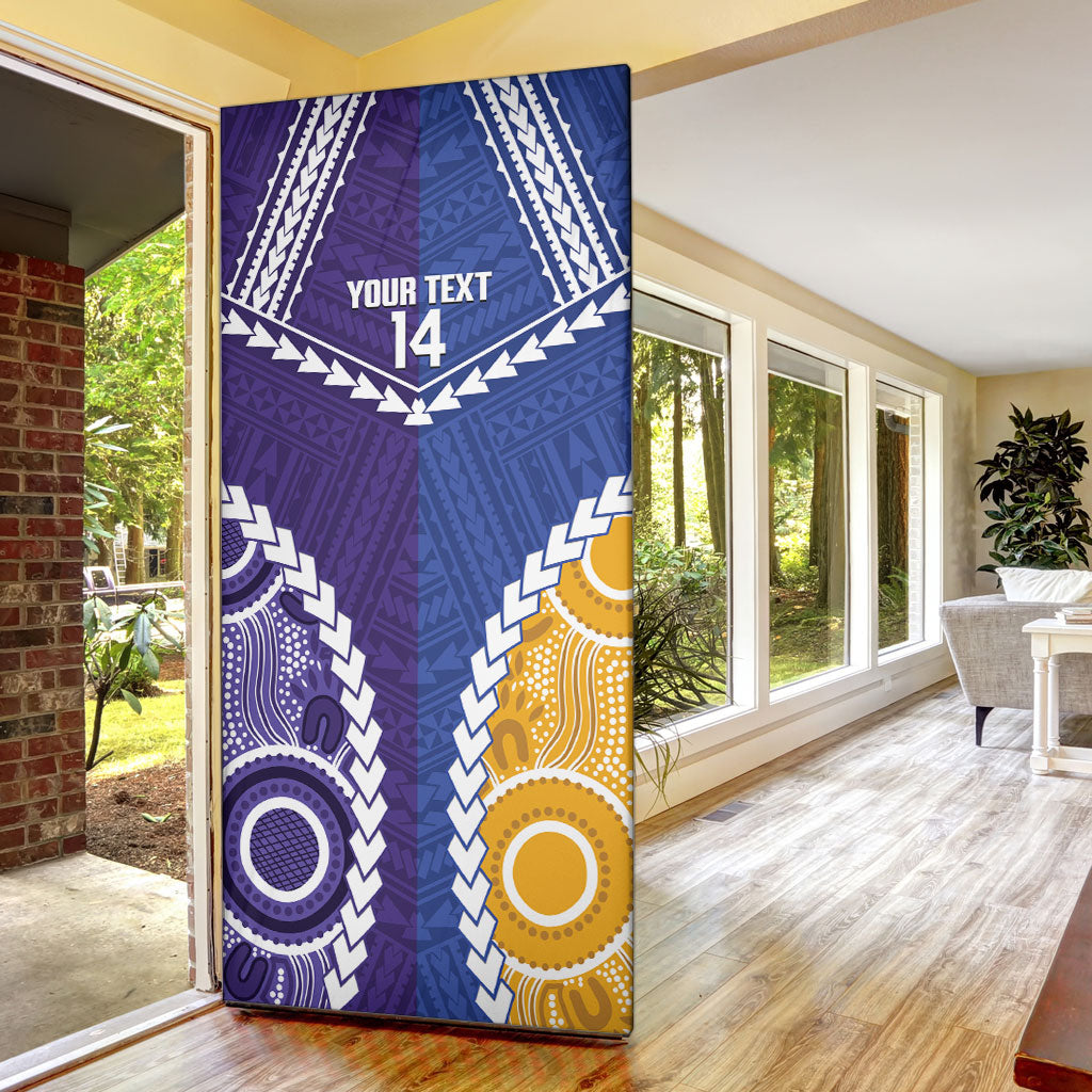 Custom Football Eagles and Dockers Door Cover 2026 Together Aboriginal Polynesian Pattern