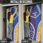 Custom Football Eagles and Dockers Door Cover 2026 Together Aboriginal Polynesian Pattern