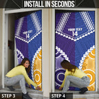 Custom Football Eagles and Dockers Door Cover 2026 Together Aboriginal Polynesian Pattern