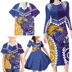 Custom Football Eagles and Dockers Family Matching Long Sleeve Bodycon Dress and Hawaiian Shirt 2026 Together Aboriginal Polynesian Pattern