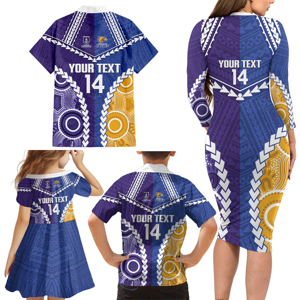 Custom Football Eagles and Dockers Family Matching Long Sleeve Bodycon Dress and Hawaiian Shirt 2026 Together Aboriginal Polynesian Pattern