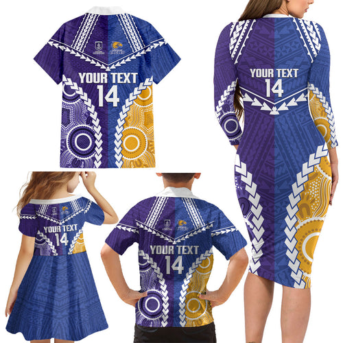 Custom Football Eagles and Dockers Family Matching Long Sleeve Bodycon Dress and Hawaiian Shirt 2026 Together Aboriginal Polynesian Pattern