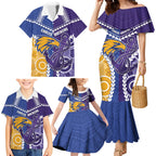 Custom Football Eagles and Dockers Family Matching Mermaid Dress and Hawaiian Shirt 2026 Together Aboriginal Polynesian Pattern