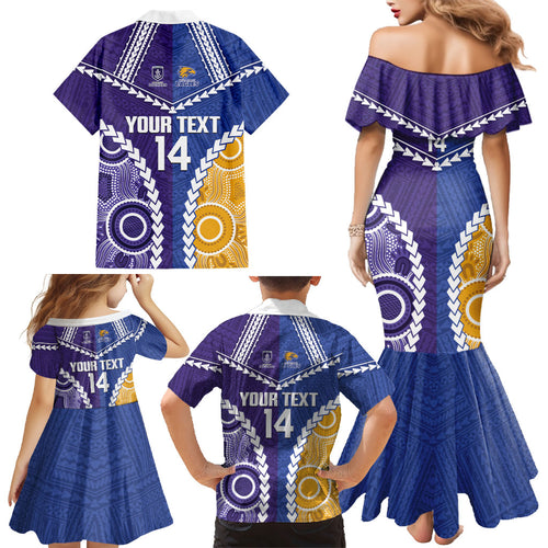 Custom Football Eagles and Dockers Family Matching Mermaid Dress and Hawaiian Shirt 2026 Together Aboriginal Polynesian Pattern