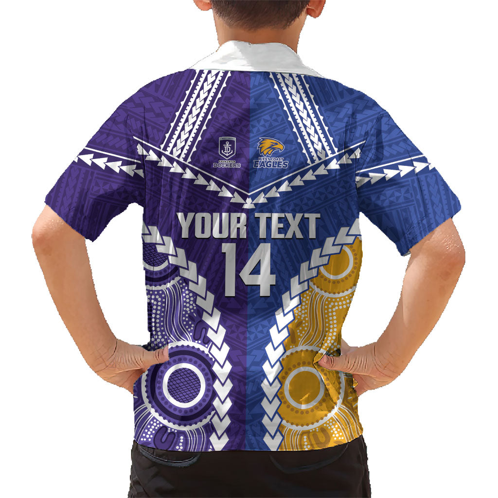 Custom Football Eagles and Dockers Family Matching Off The Shoulder Long Sleeve Dress and Hawaiian Shirt 2026 Together Aboriginal Polynesian Pattern