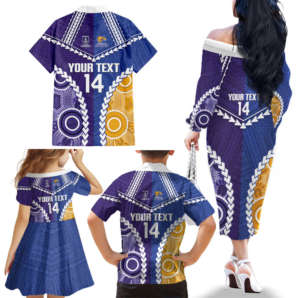 Custom Football Eagles and Dockers Family Matching Off The Shoulder Long Sleeve Dress and Hawaiian Shirt 2026 Together Aboriginal Polynesian Pattern