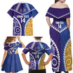 Custom Football Eagles and Dockers Family Matching Off Shoulder Maxi Dress and Hawaiian Shirt 2026 Together Aboriginal Polynesian Pattern