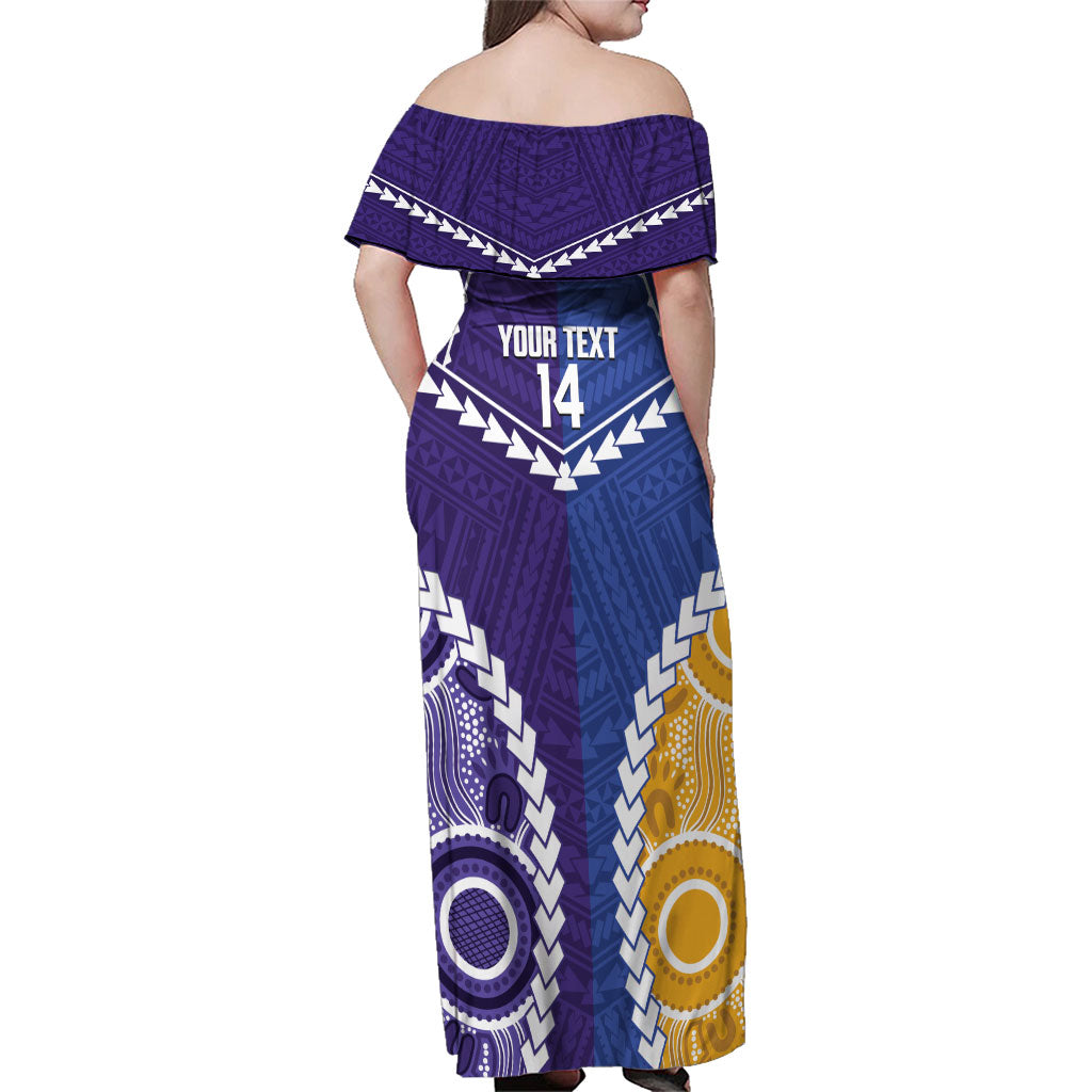 Custom Football Eagles and Dockers Family Matching Off Shoulder Maxi Dress and Hawaiian Shirt 2026 Together Aboriginal Polynesian Pattern