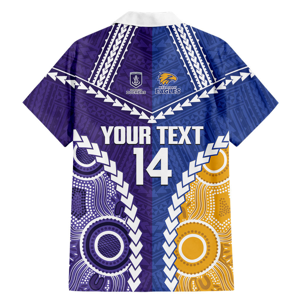 Custom Football Eagles and Dockers Family Matching Off Shoulder Short Dress and Hawaiian Shirt 2026 Together Aboriginal Polynesian Pattern