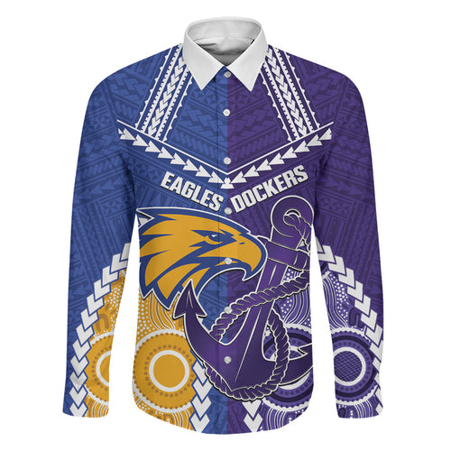 Custom Football Eagles and Dockers Family Matching Off Shoulder Short Dress and Hawaiian Shirt 2026 Together Aboriginal Polynesian Pattern
