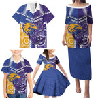 Custom Football Eagles and Dockers Family Matching Puletasi and Hawaiian Shirt 2026 Together Aboriginal Polynesian Pattern
